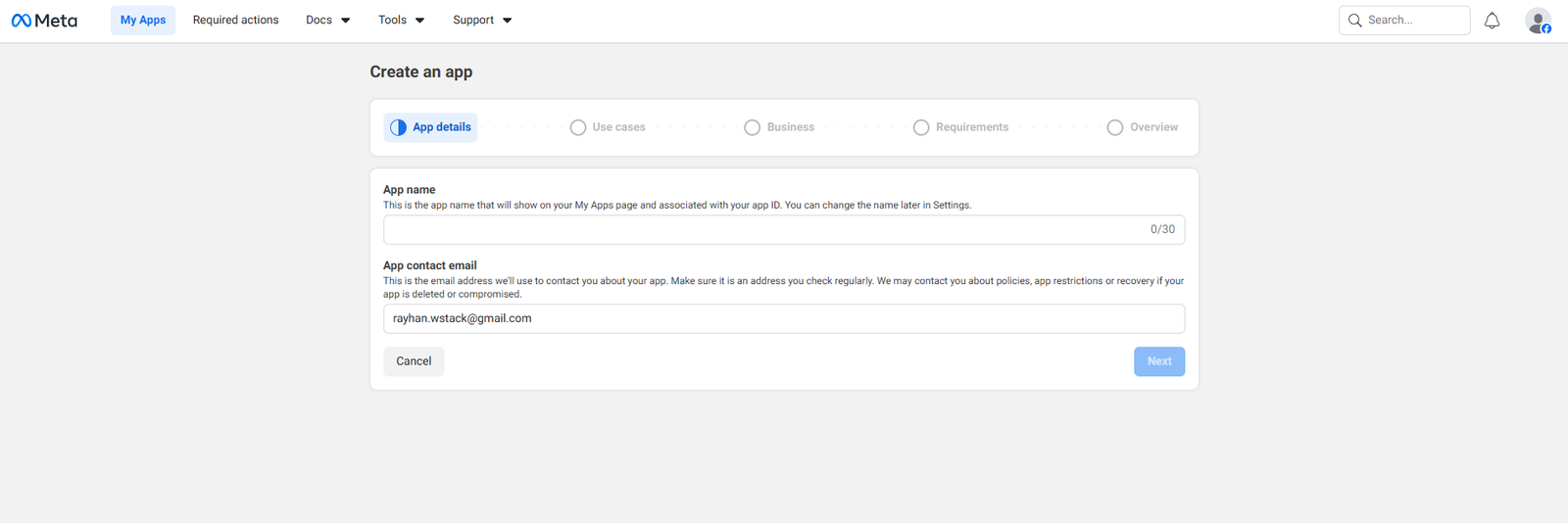 Create App Form