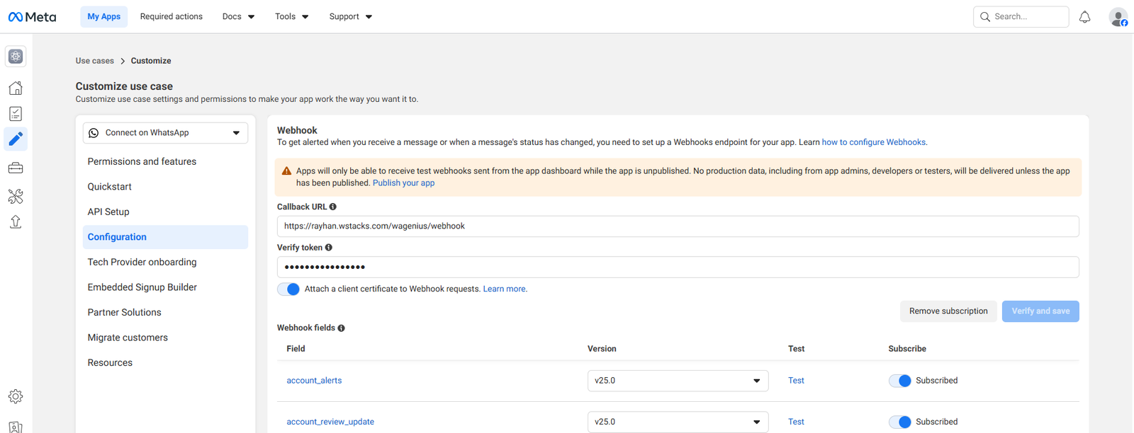 Webhook Configuration